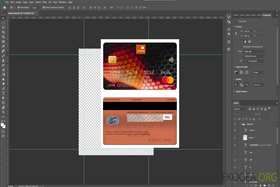 Carte Mastercard GTBank du Nigéria template Carte Mastercard GTBank du Nigéria template
